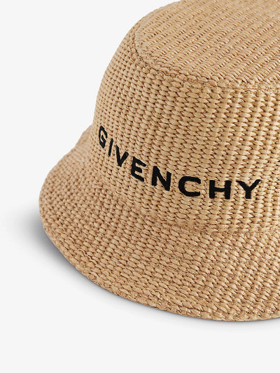 Givenchy Brand-embroidered raffia bucket hat outlook