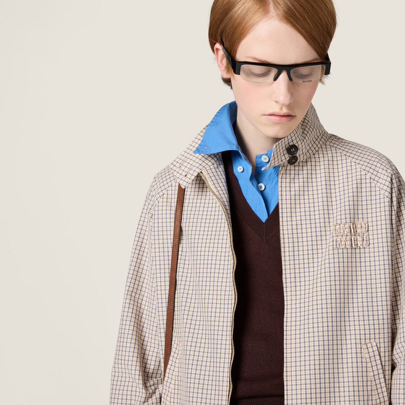 Checked technical fabric blouson jacket 5