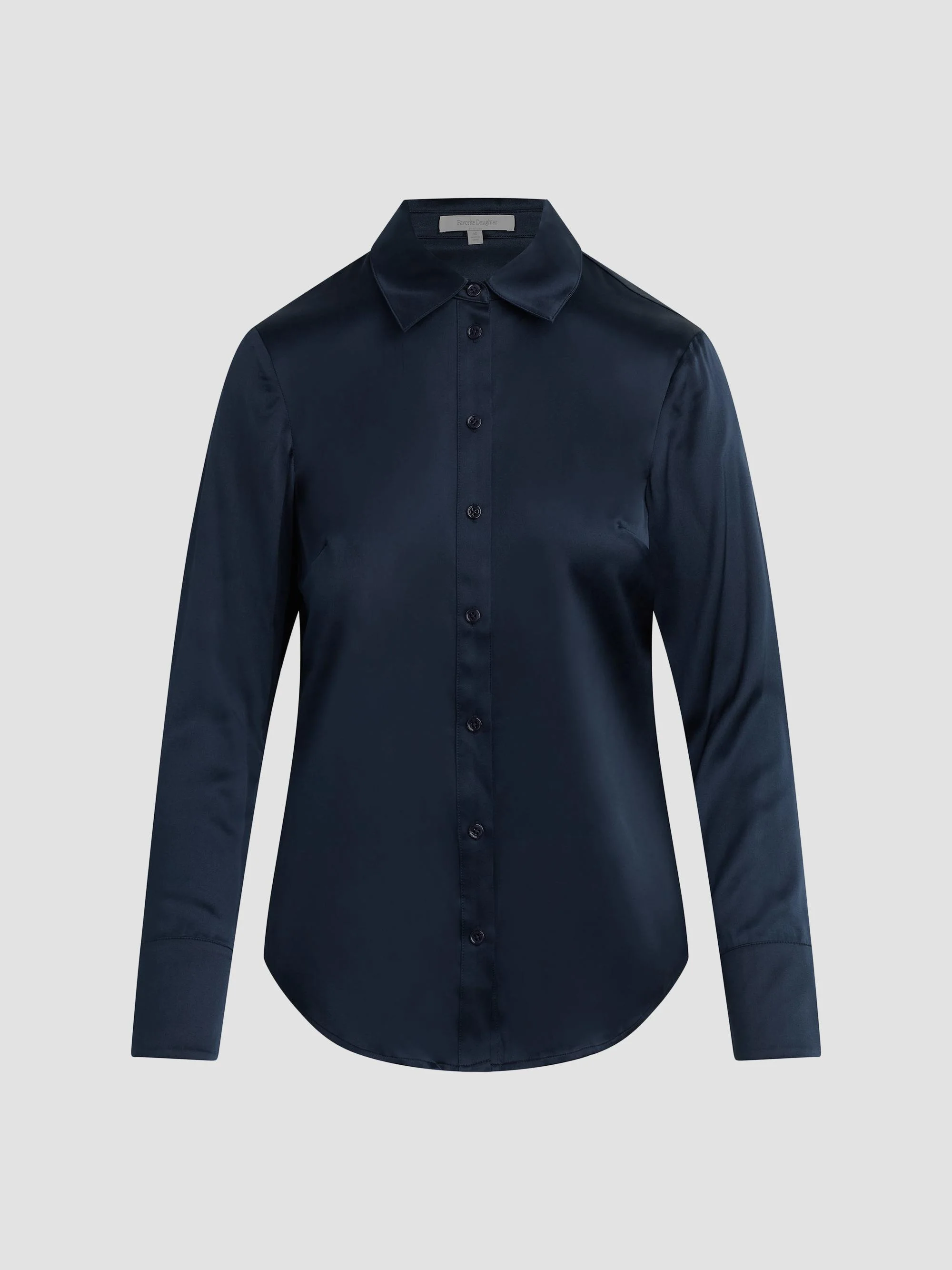 Women's The Bailey Silk-Blend Blouse - Navy - 1