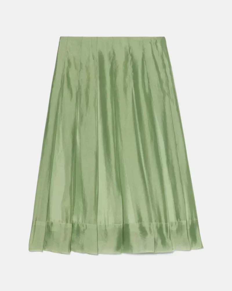 Crinkled Organza Pleated Skirt - 1