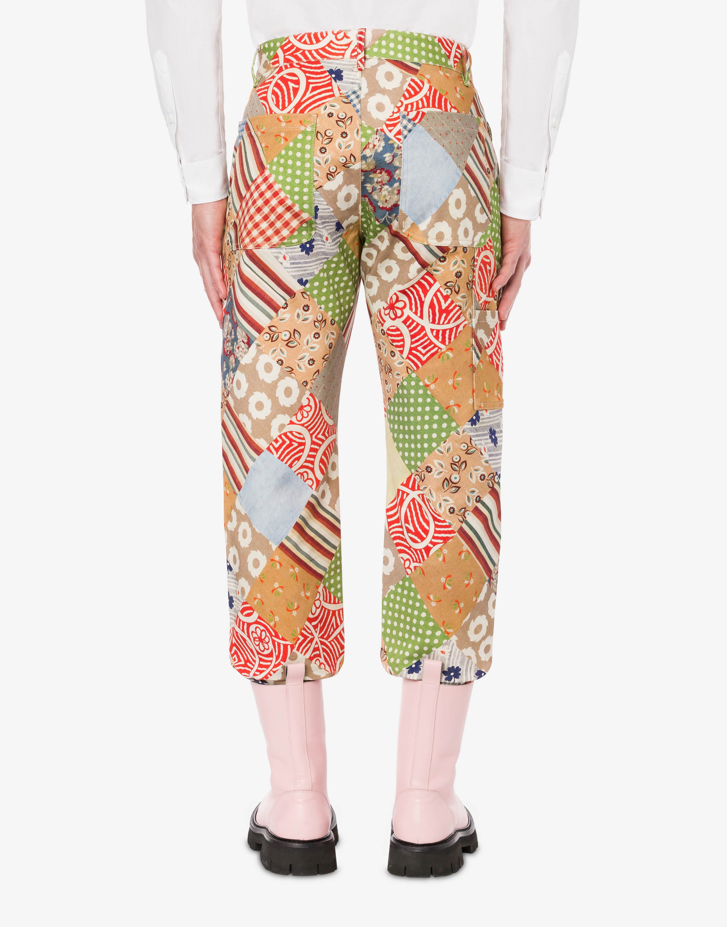 QUILT PRINT COTTON TROUSERS - 3