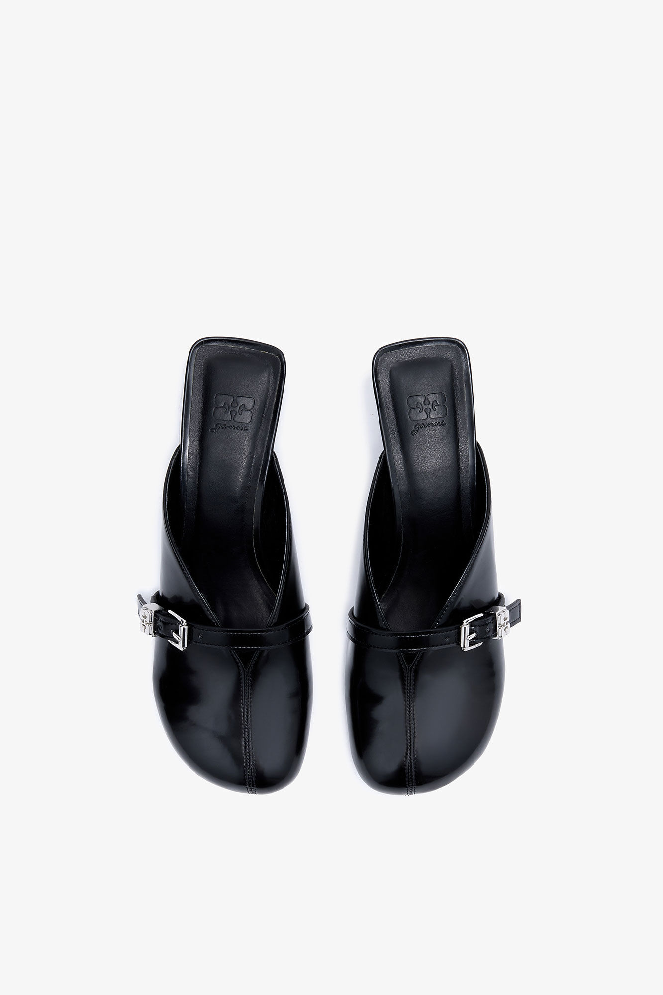 BLACK HEELED SUE MULES - 3