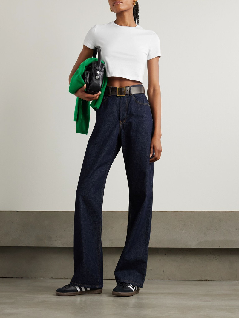 RE/DONE + Hanes Micro cropped cotton-jersey T-shirt White outlook
