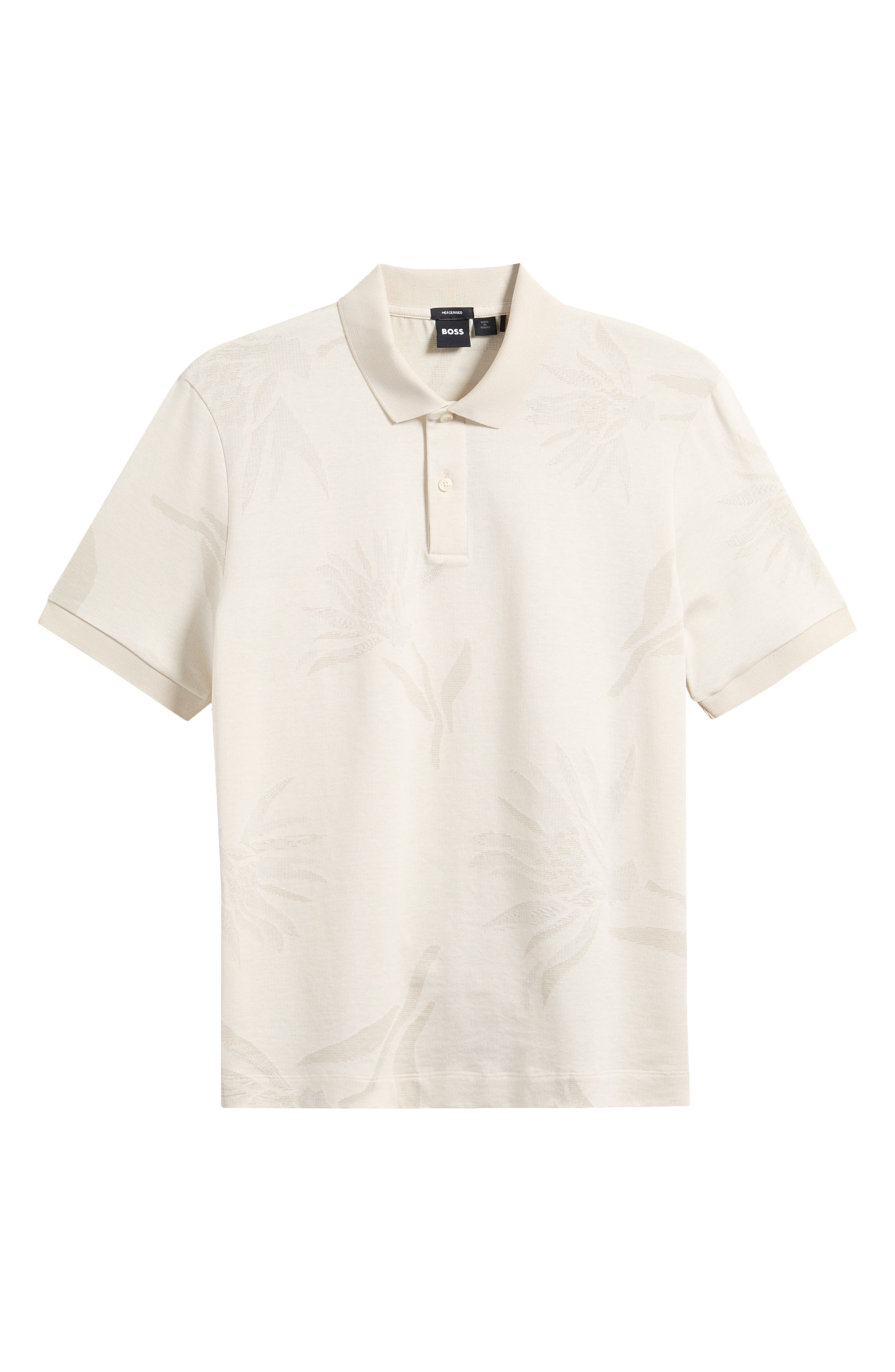 BOSS Parris Floral Jacquard Polo in Open White at Nordstrom - 5
