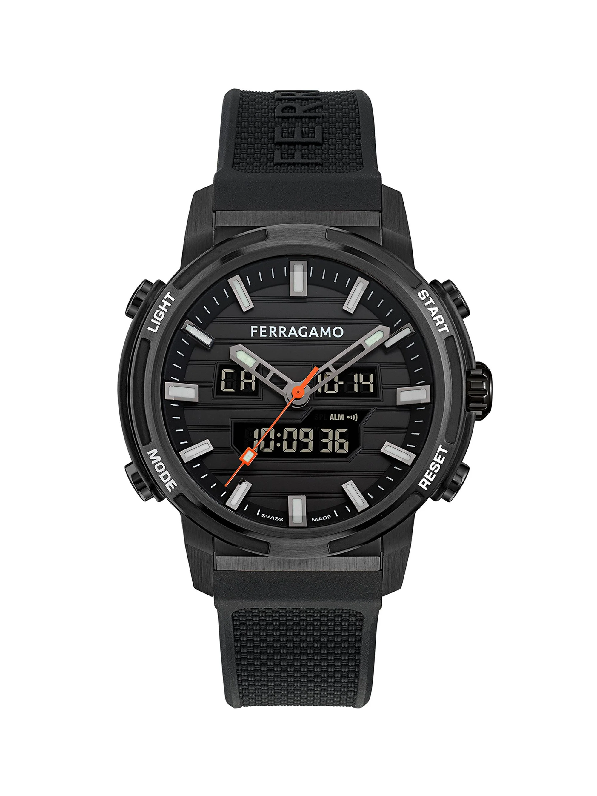 Men's Ren IP Gunmetal Stainless Steel & Silicone Strap Watch/43MM - Black With Titanium - 1