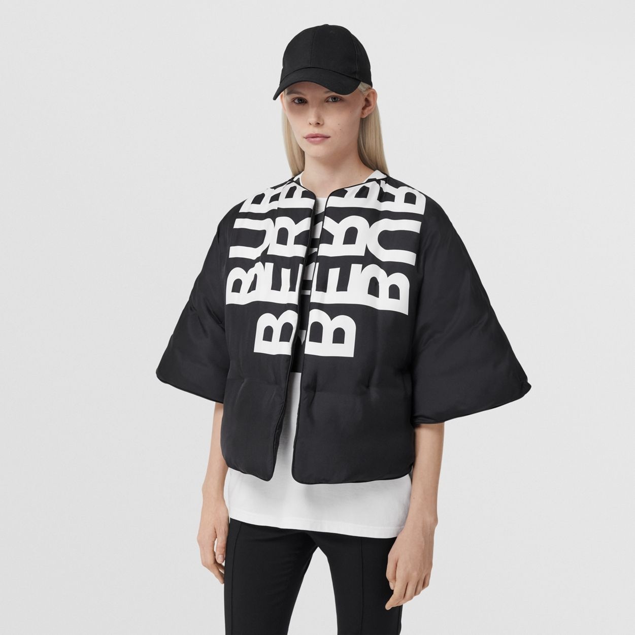 Logo Print Silk Twill Cape - 6