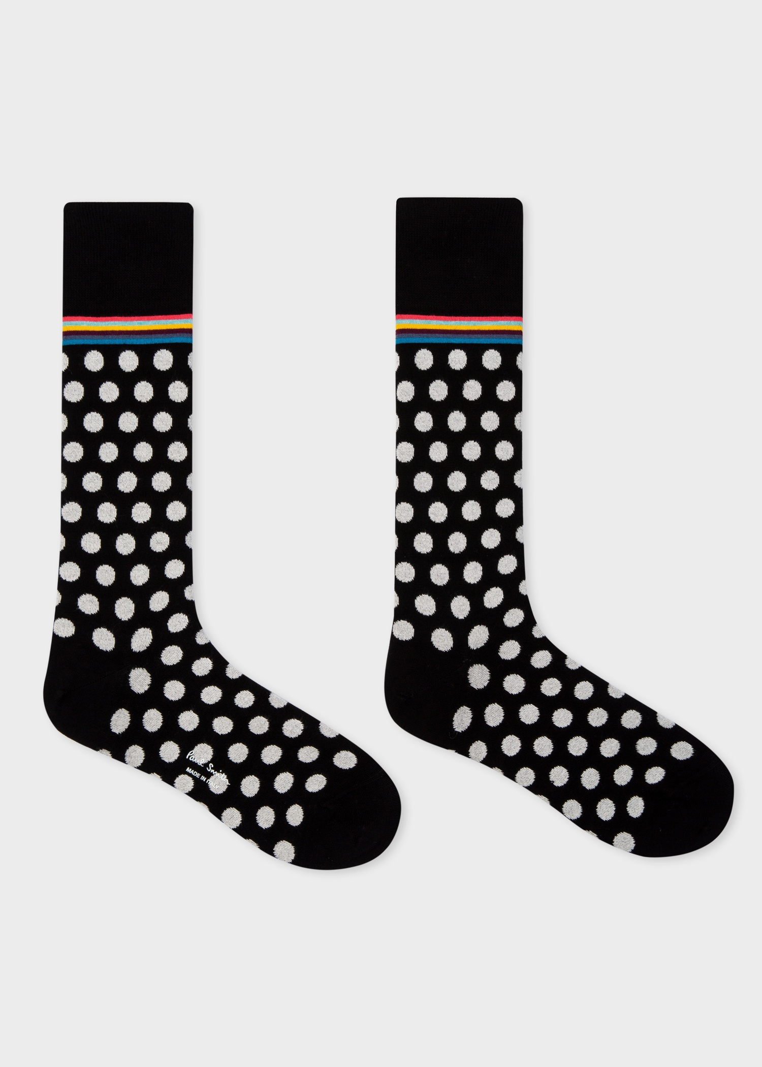 Black Polka Dot & Stripe Socks Two Pack - 3