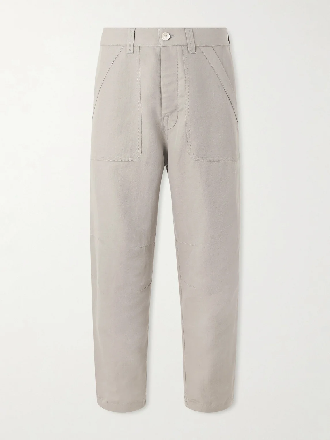 Straight-Leg Linen and Cotton-Blend Trousers - 1