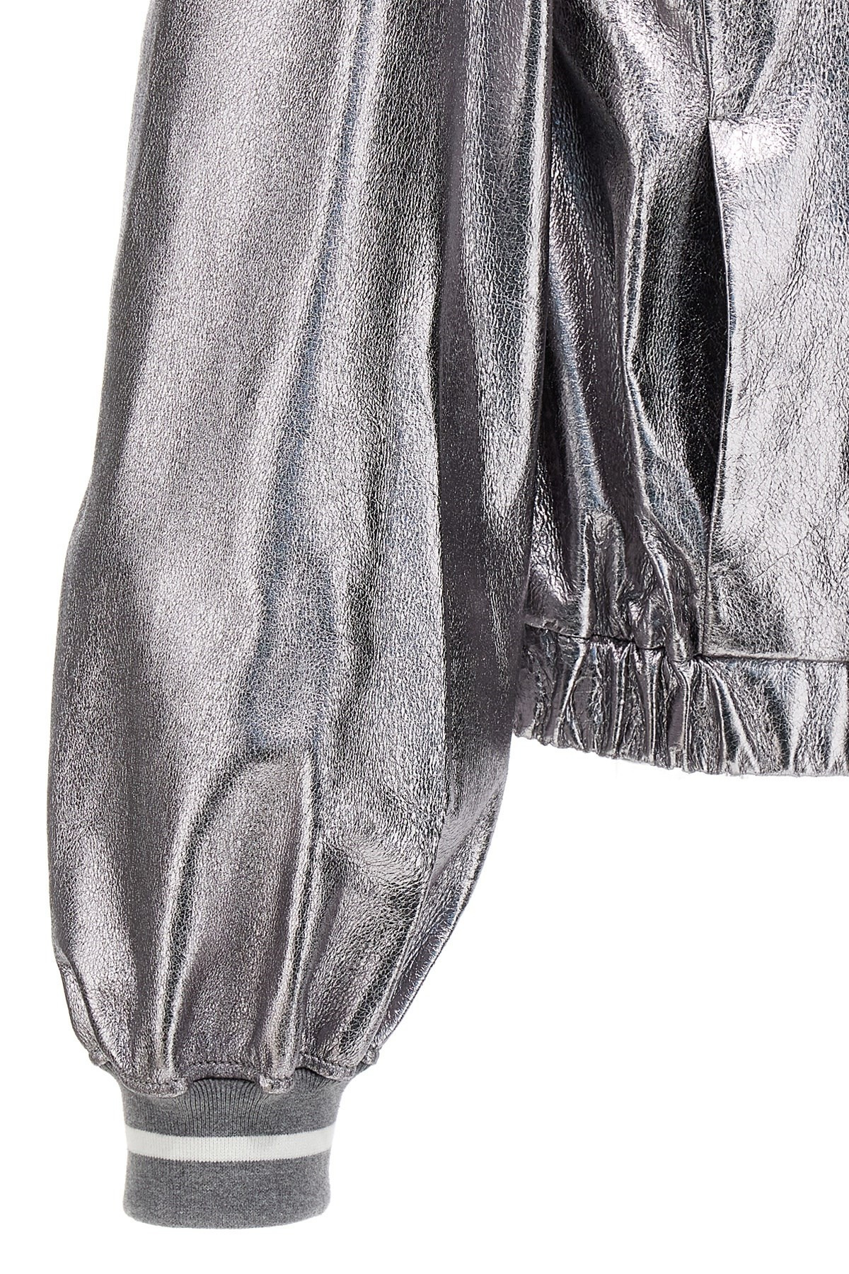 Laminated leather bomber jacket - 4