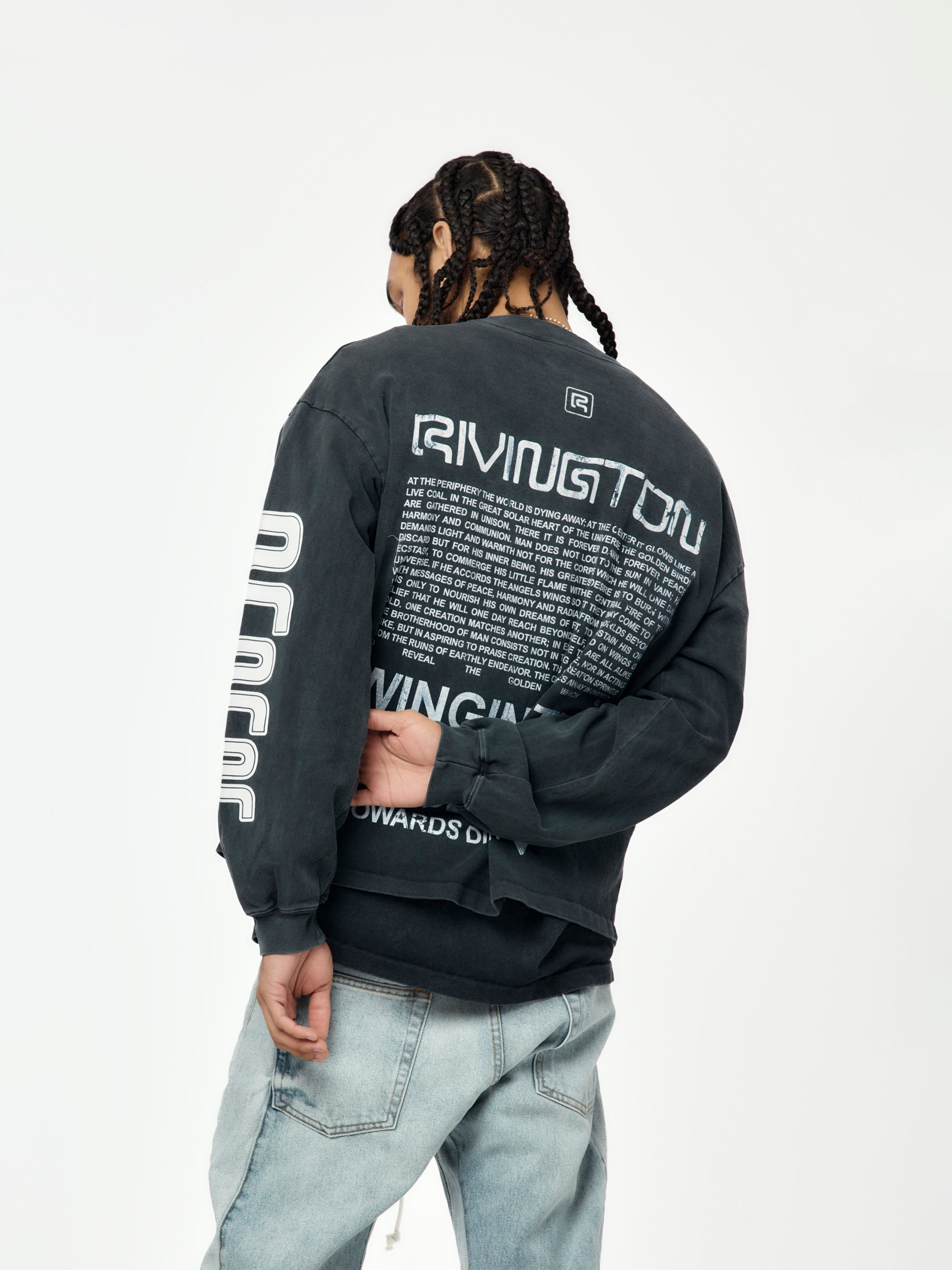 DIVINITY PAPER GARDEN LS TEE (FADED BLACK) - 3