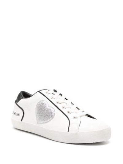 Moschino heart-patch leather sneakers outlook