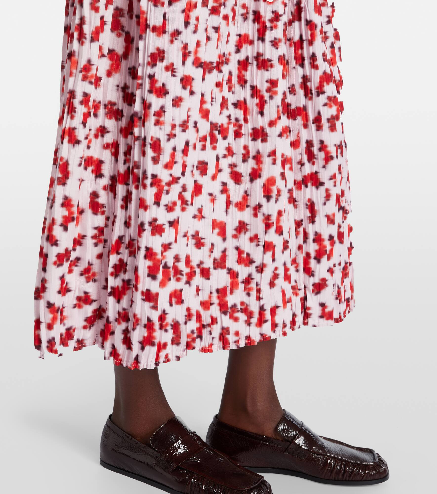 Floral pleated midi dress - 6