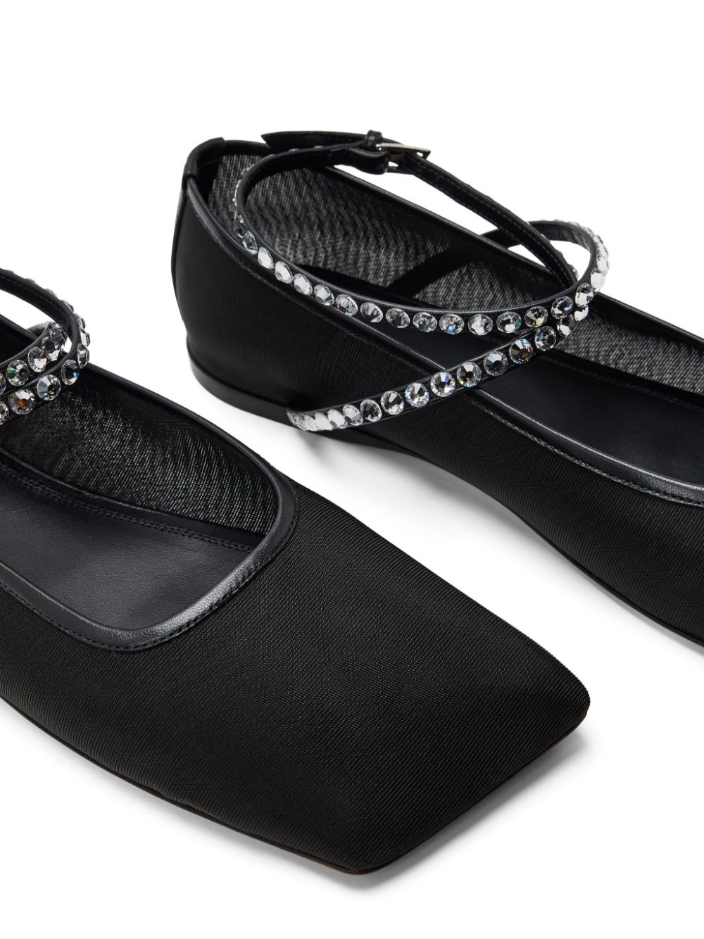 Ane crystal-embellished mesh ballerina shoes - 4