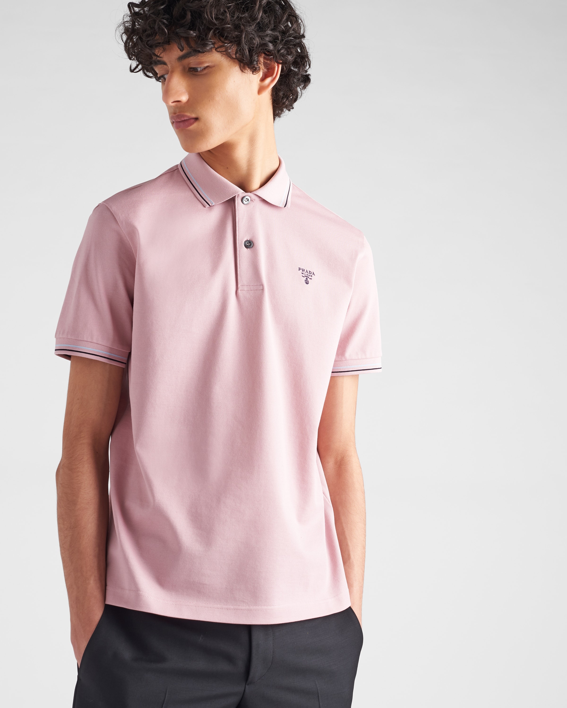 Cotton piqué polo shirt - 3
