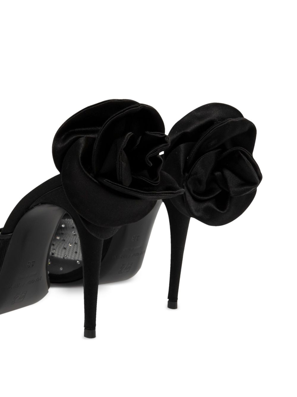 110mm flower-detail pointed mules - 4