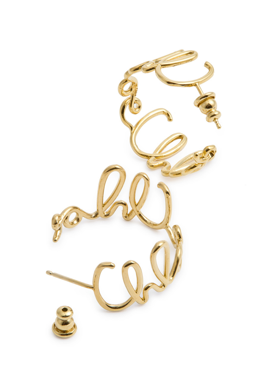Chloe Iconic Logo Hoop Earrings - 3