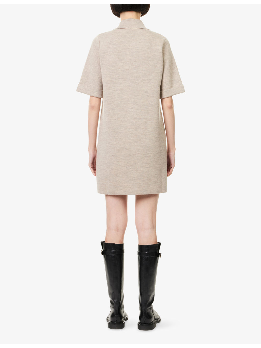 Madden Short-Sleeves Wool Mini Dress - 4