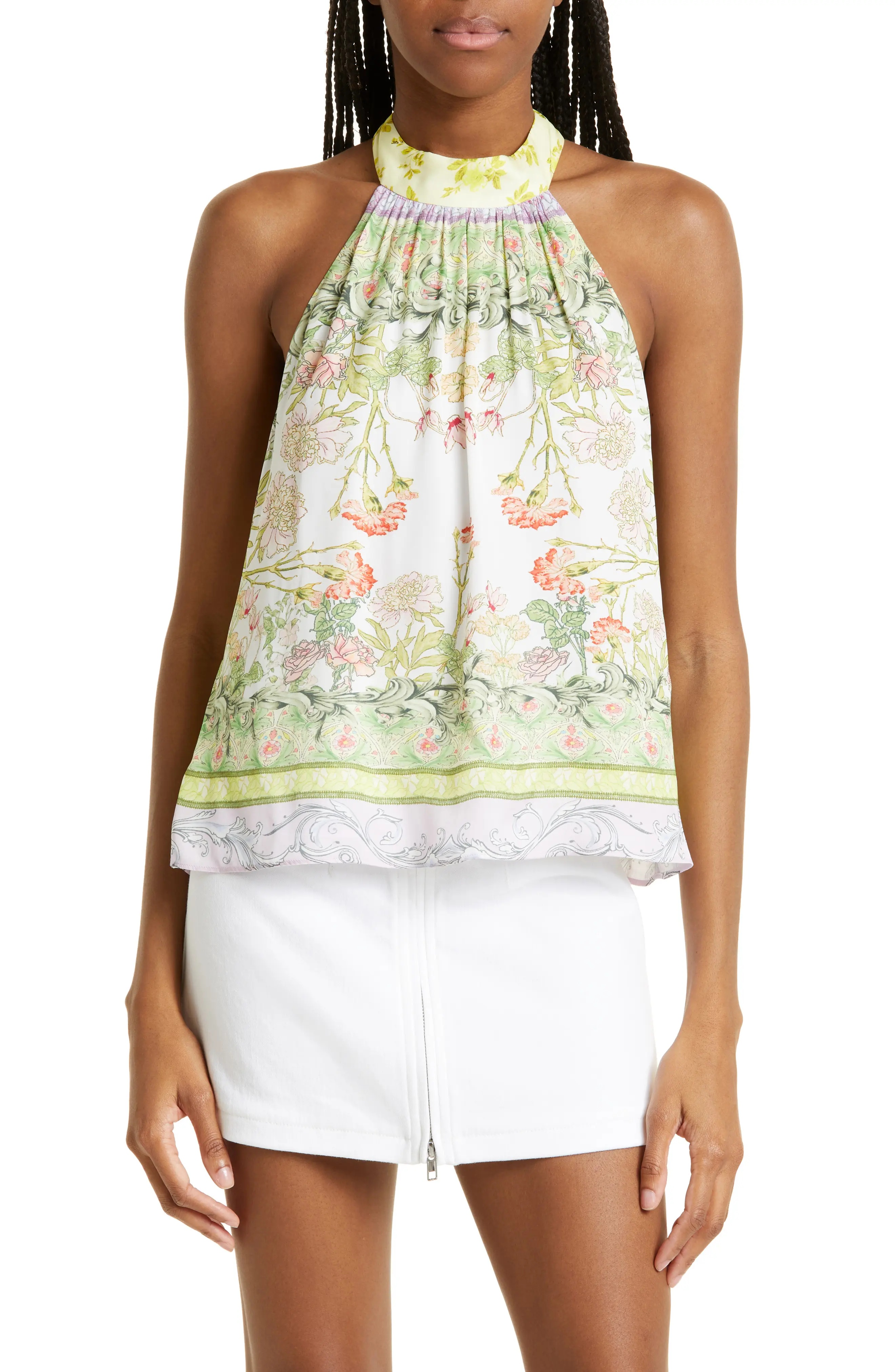 Kinsley Mixed Floral Print Halter Top - 1