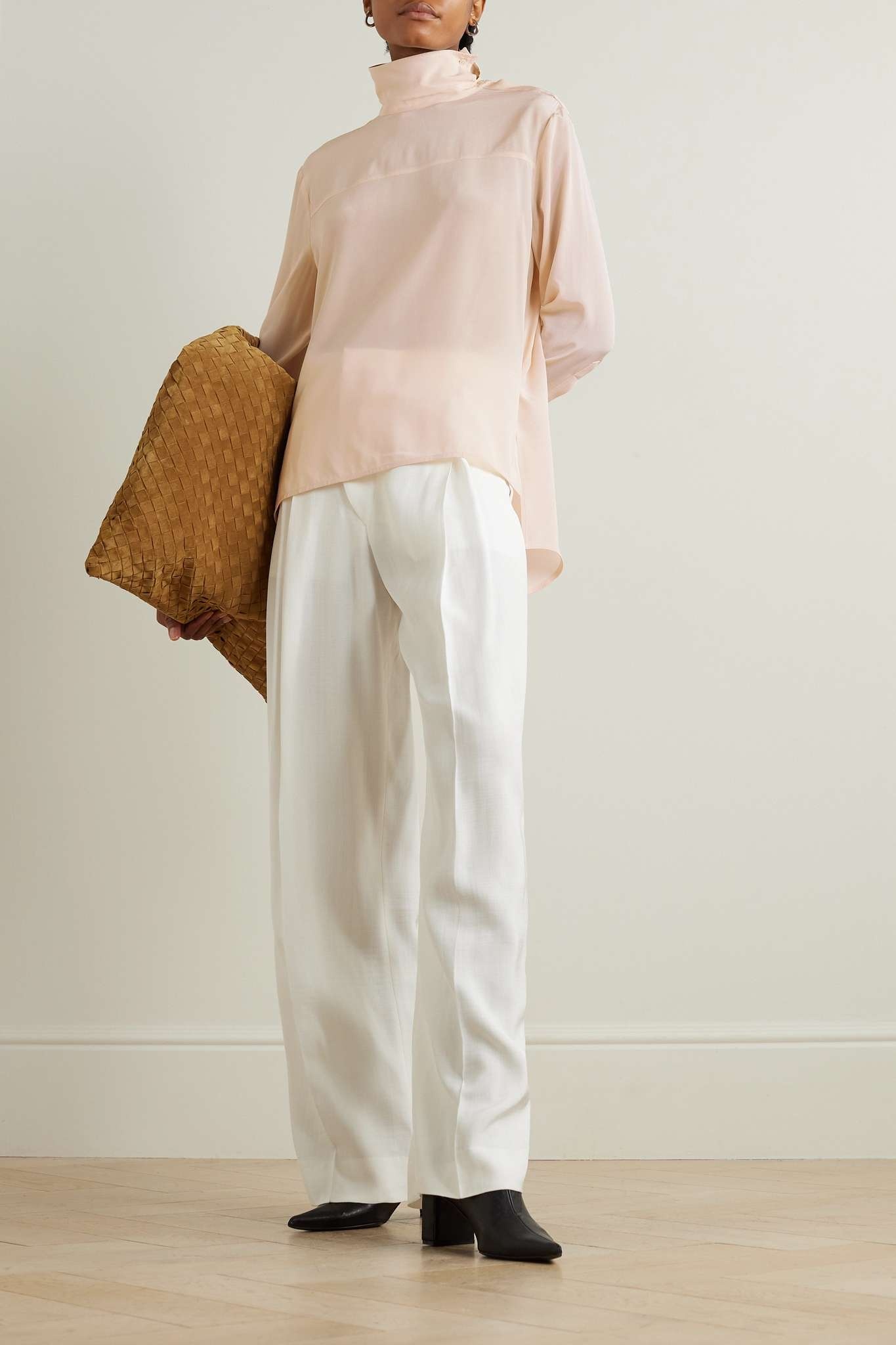 Asymmetric silk-chiffon blouse - 2