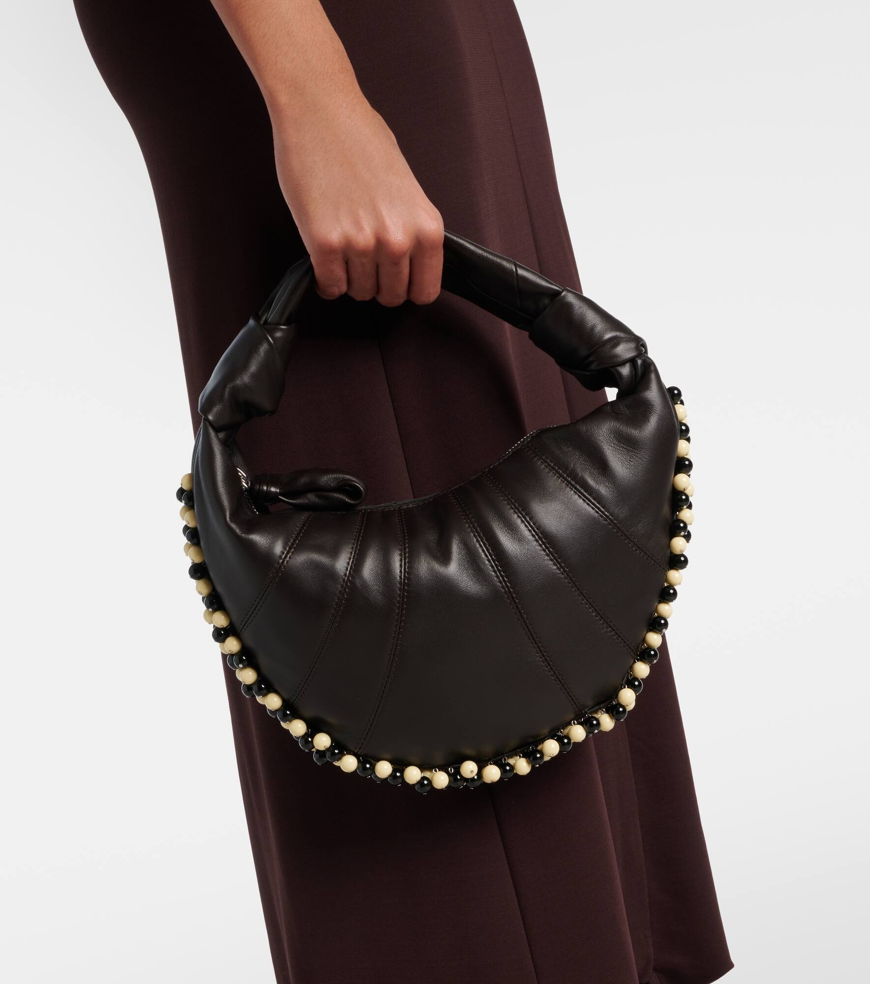 Fortune Mini beaded leather shoulder bag - 2