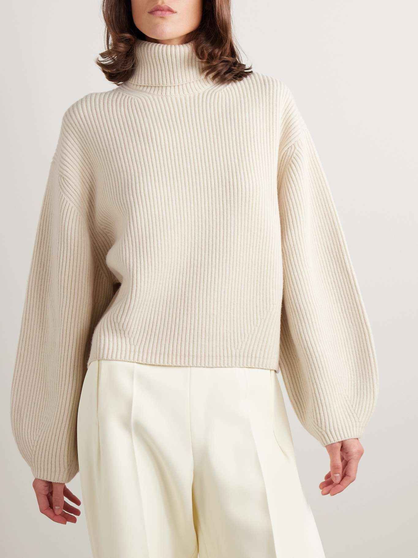 Ribbed wool-blend turtleneck sweater - 3