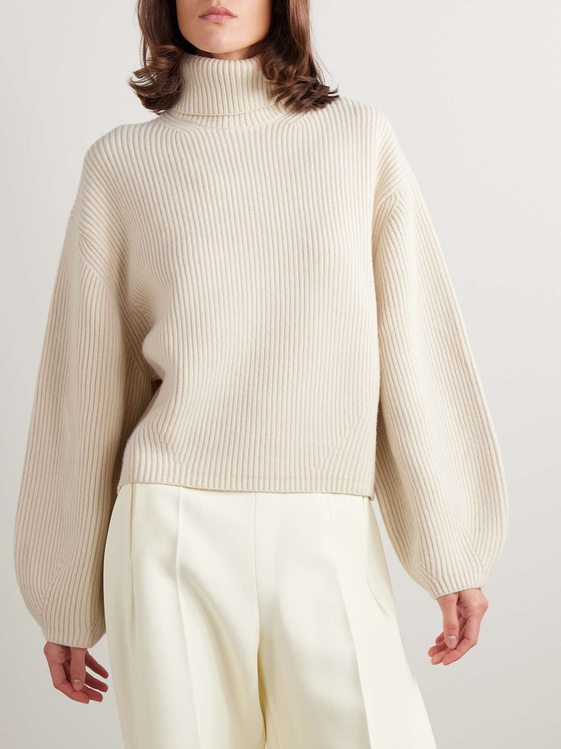 Ribbed wool-blend turtleneck sweater 3
