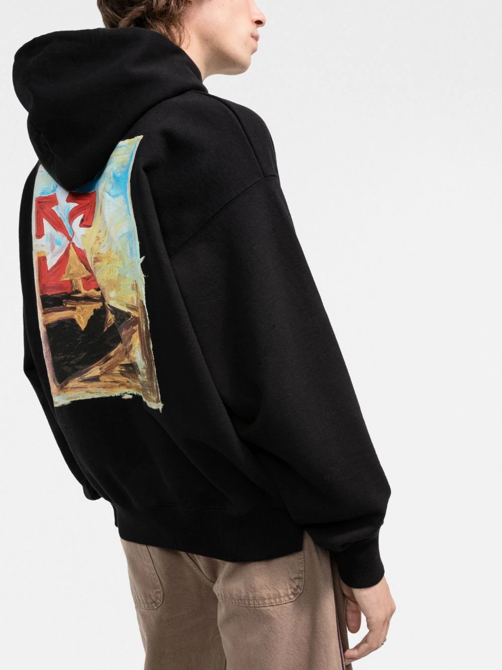 logo-print Arrow painterly-print hoodie - 3