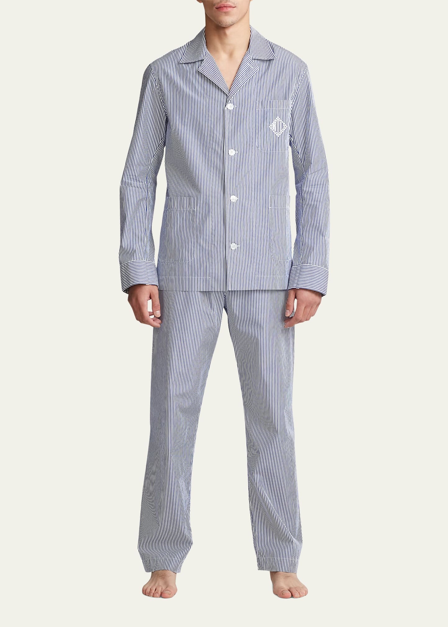 Men's Striped Premium Cotton Pajama Set - 1
