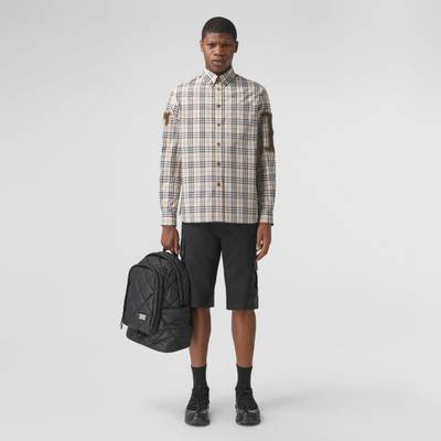 Burberry Letter Graphic Check Cotton Poplin Shirt outlook