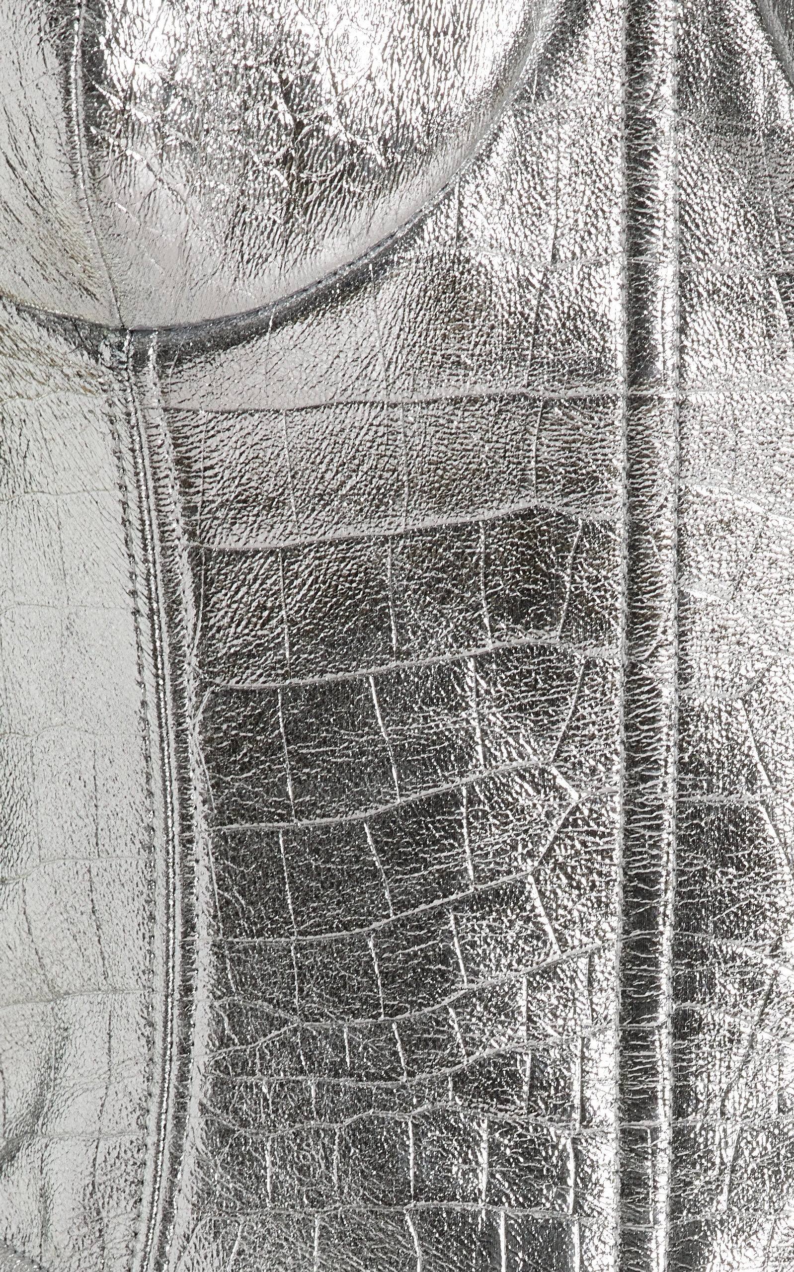Metallic Leather Corset Bodysuit silver - 6