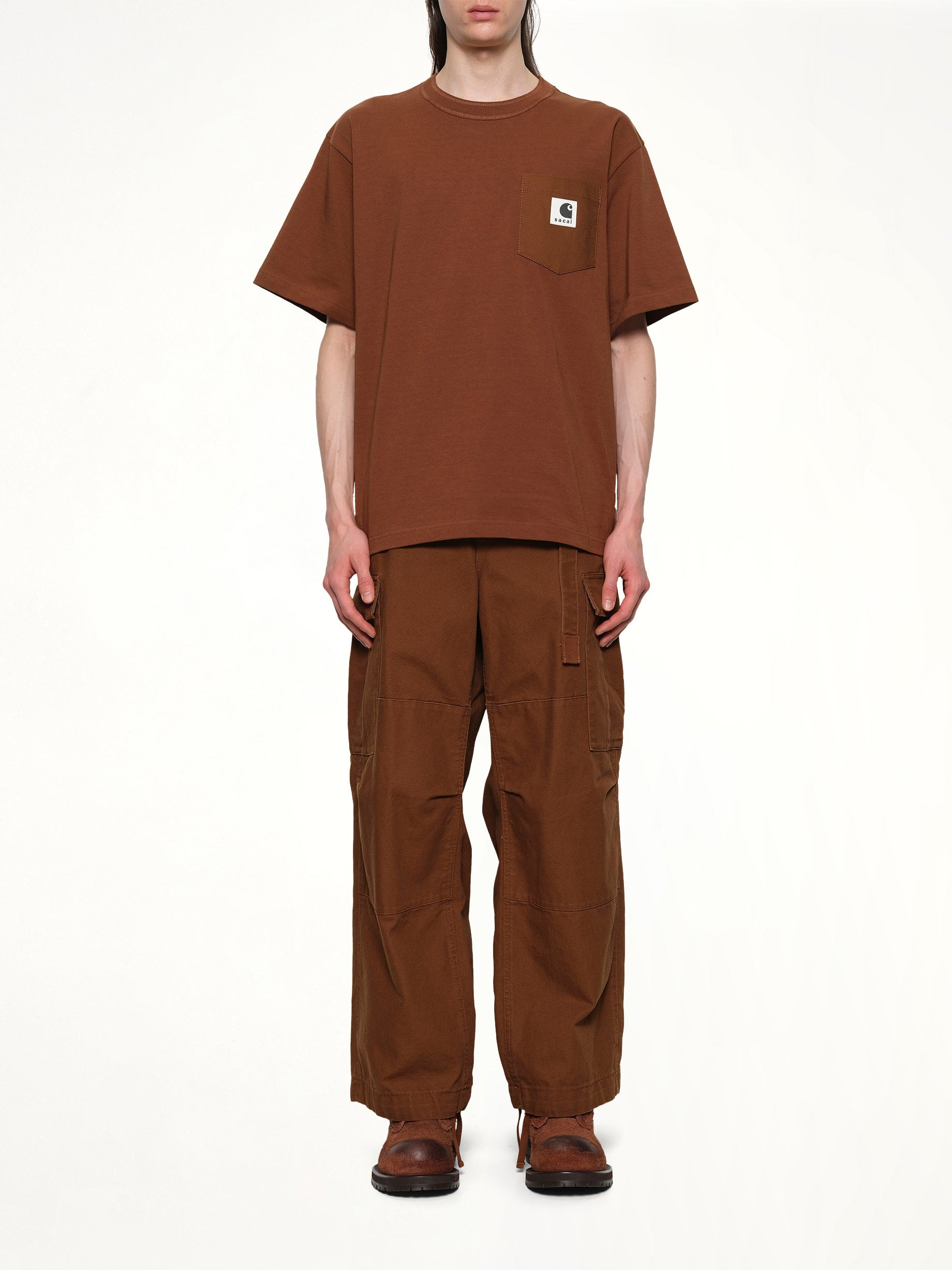 Carhartt WIP Cotton Jersey T-Shirt in Dark Beige - 7