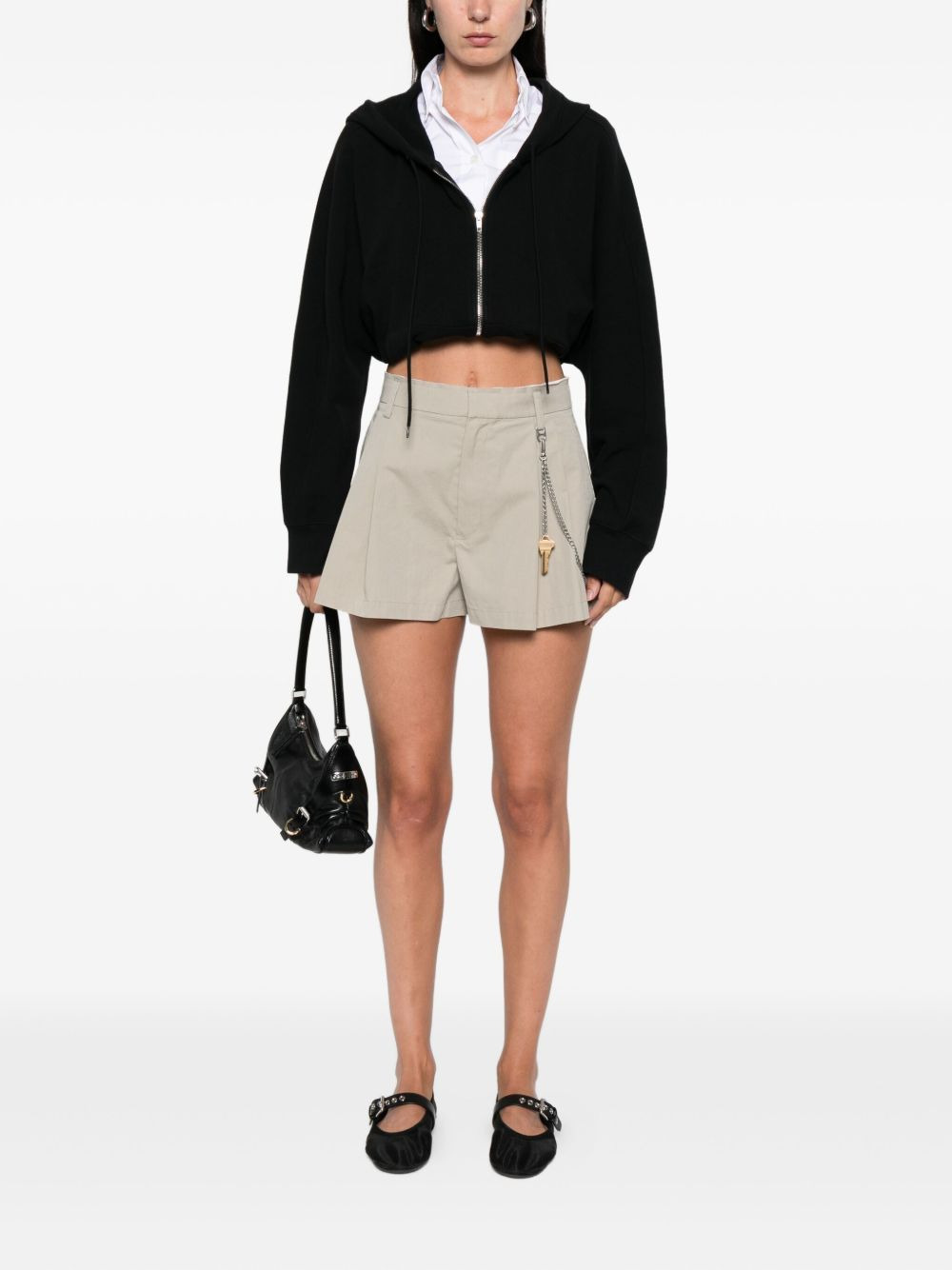 pleated chain-embellished shorts - 2