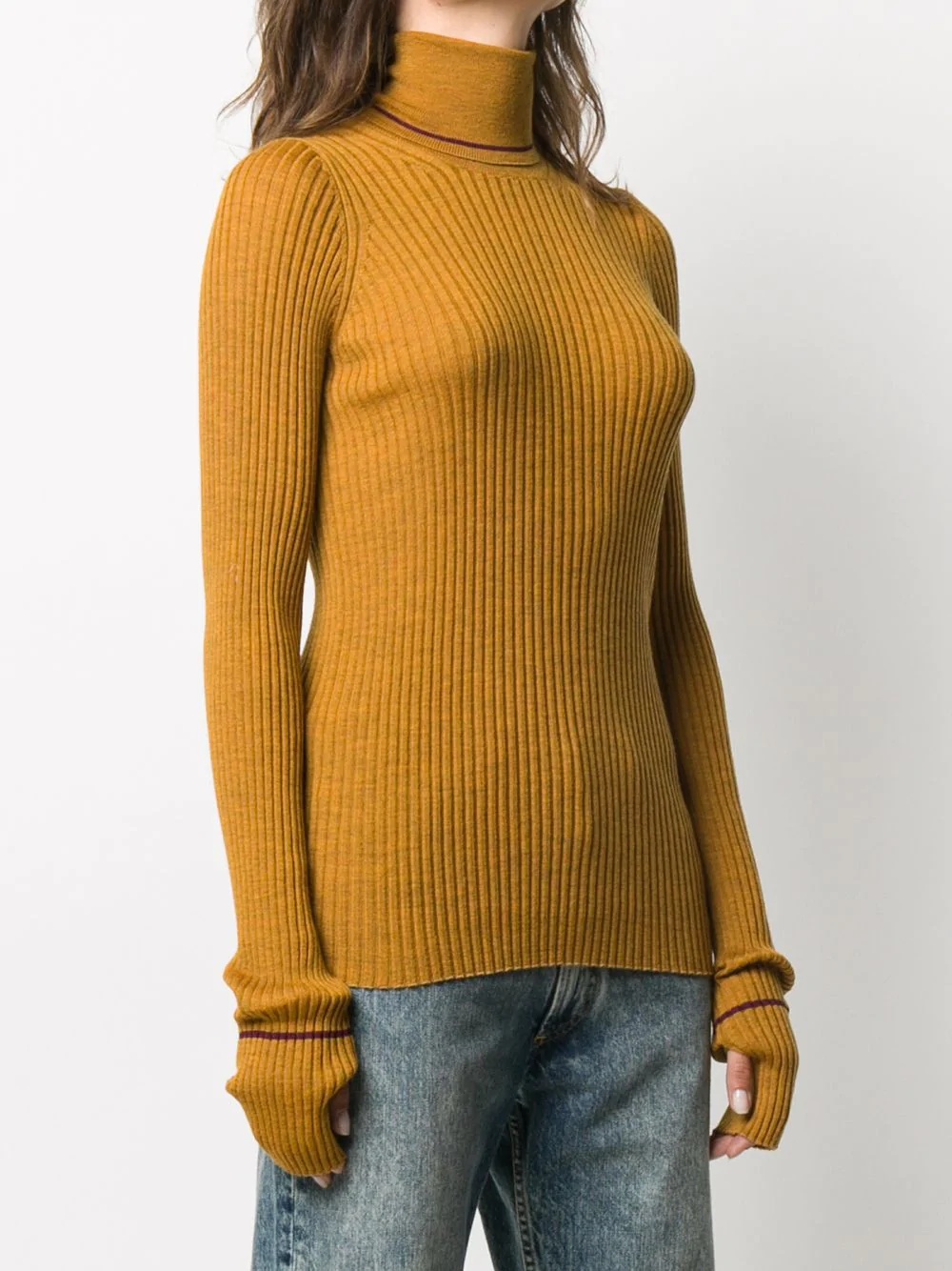 ribbed turtleneck jumper - 3