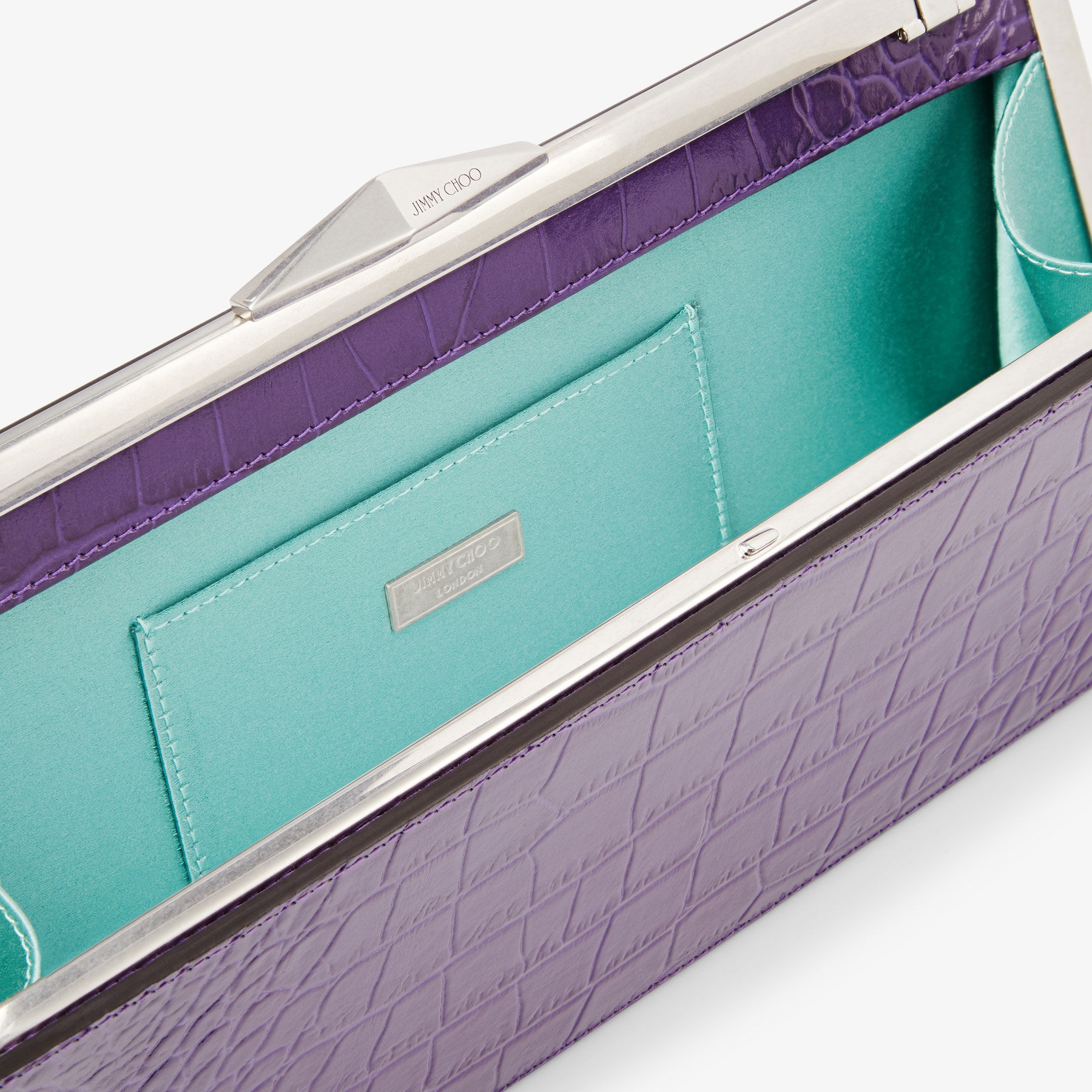 Diamond Cocktail
Cassis Croc-Embossed Leather Cocktail Clutch - 6