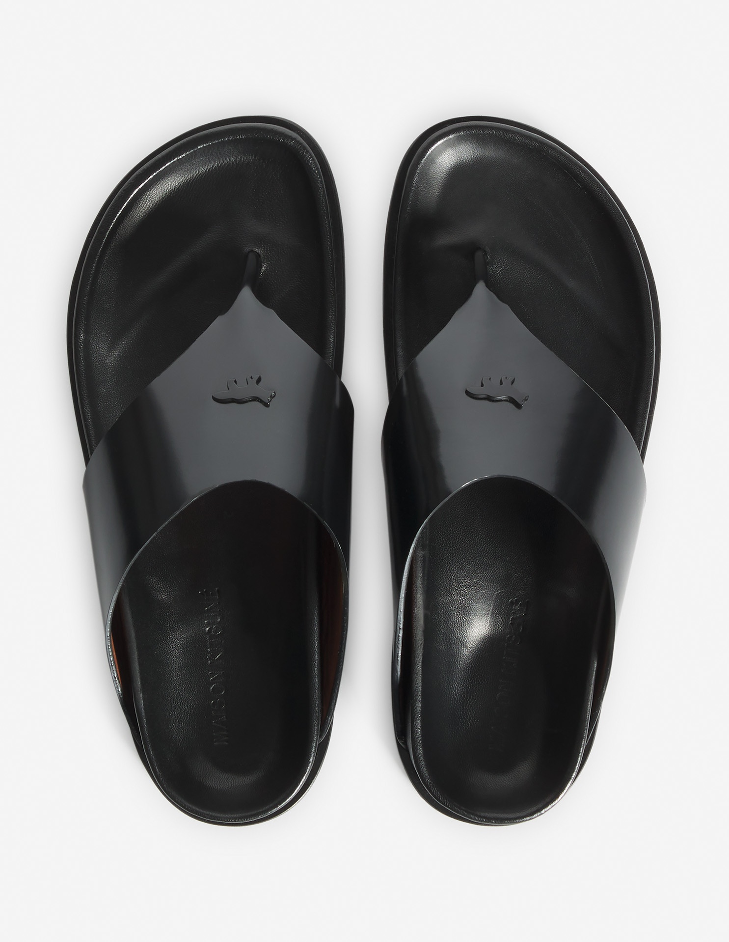 Maison Kitsuné PROFILE FOX LEATHER SANDALS | REVERSIBLE