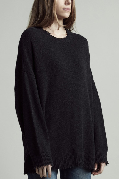 R13 BOYFRIEND CREWNECK CASHMERE SWEATER - CHARCOAL outlook