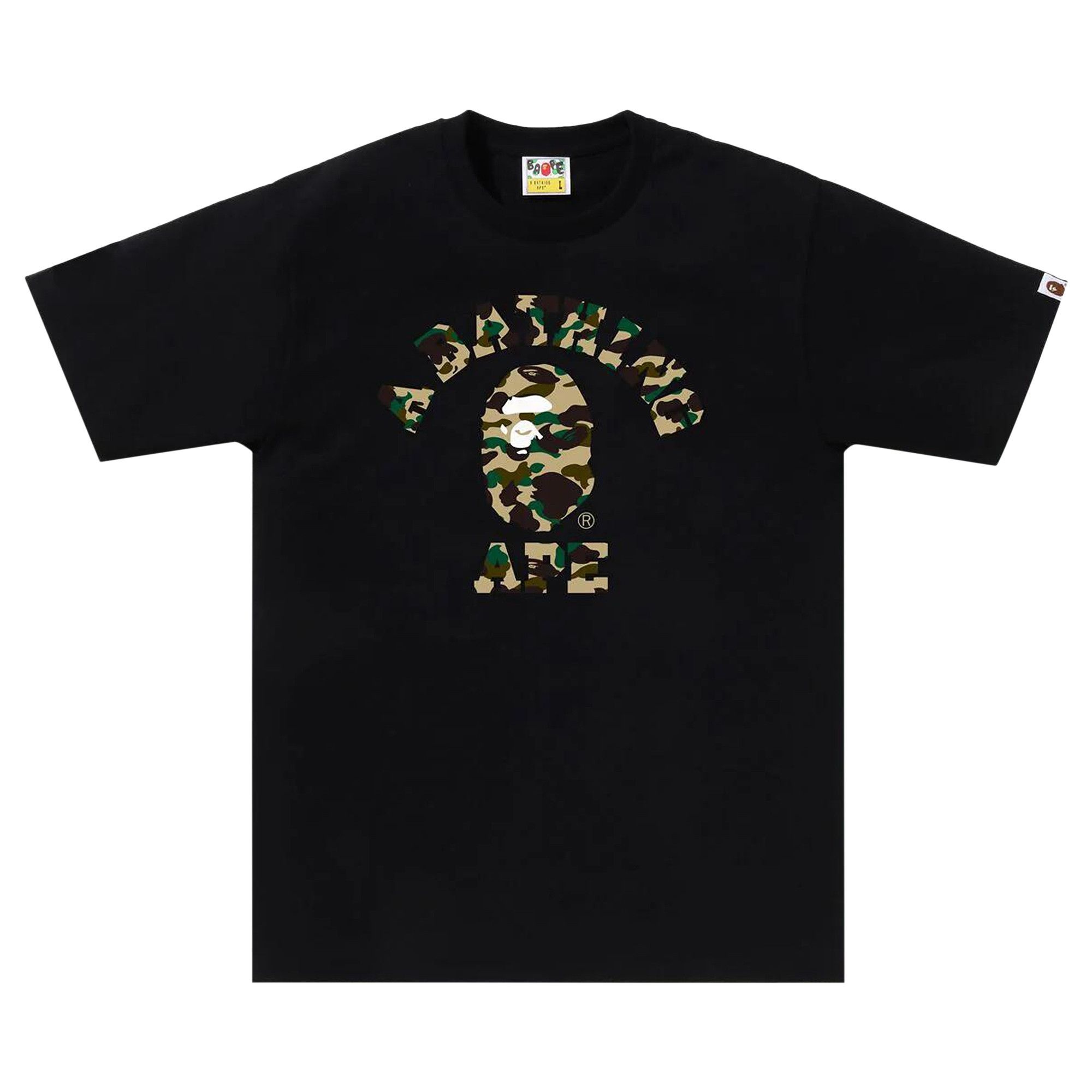 BAPE 1st Camo College Tee 'Black/Yellow' - 1