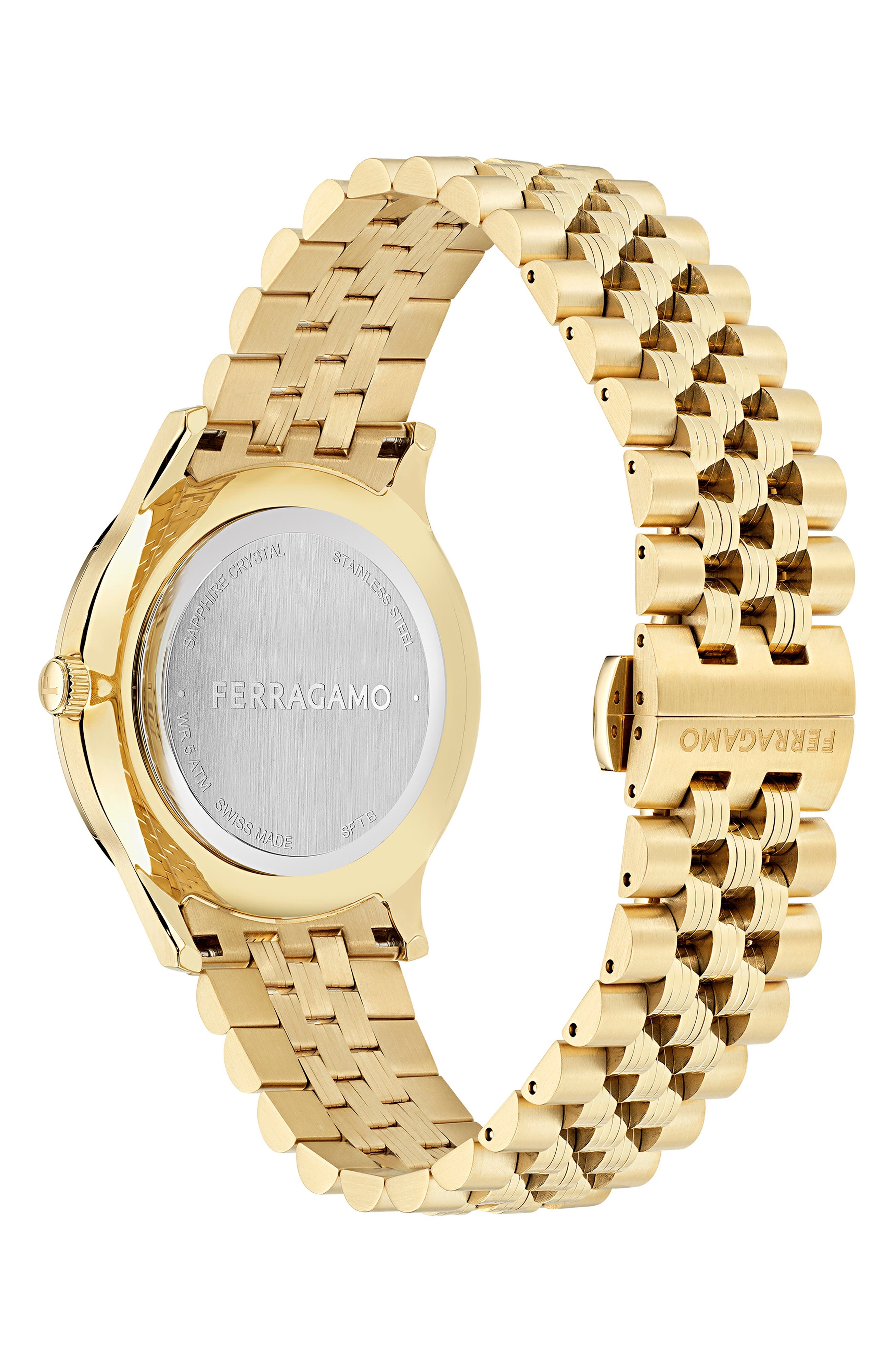 FERRAGAMO Duo Bracelet Watch, 40mm in Ip Yellow Gold at Nordstrom - 3