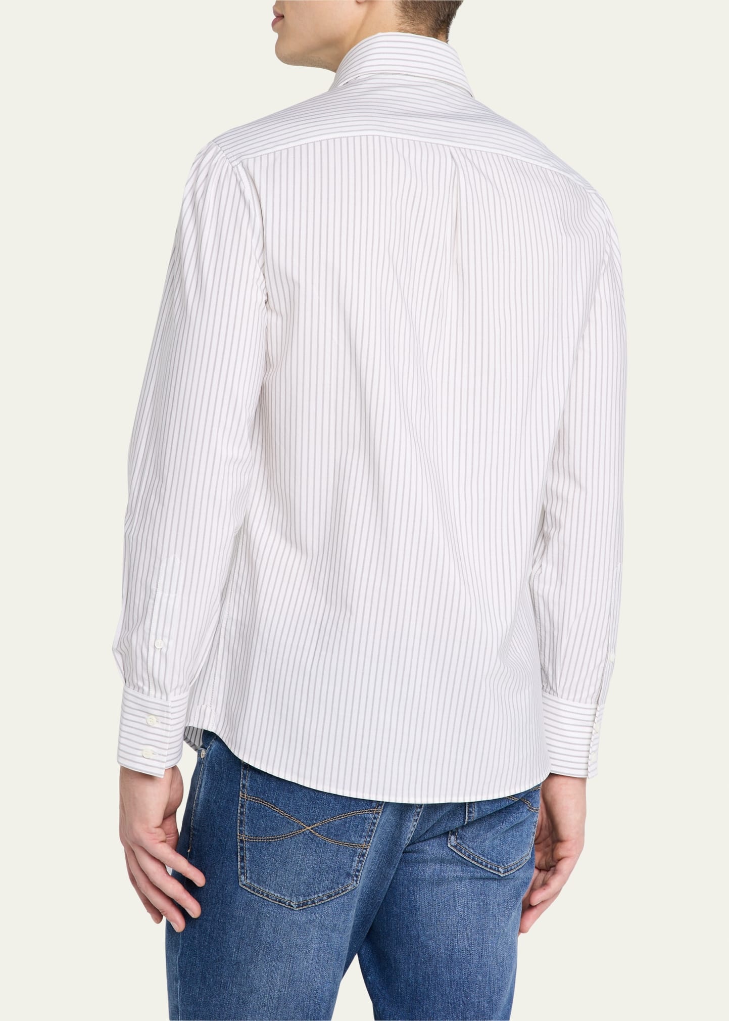Men's Cotton Mini Stripe Sport Shirt - 3