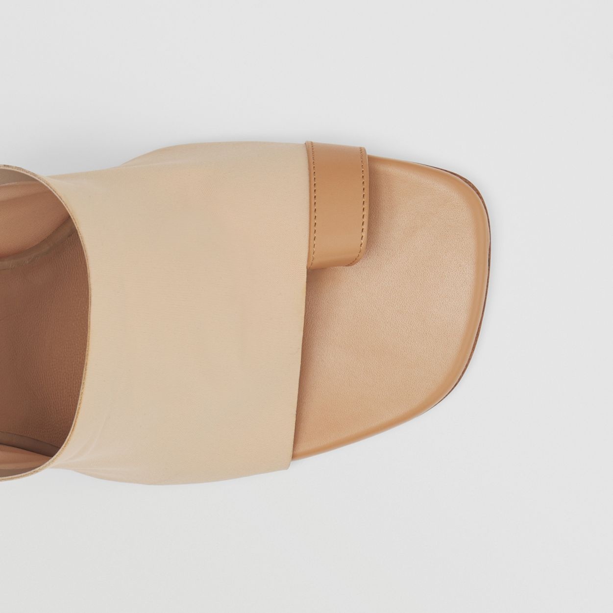 Stretch Jersey and Leather Mules - 2