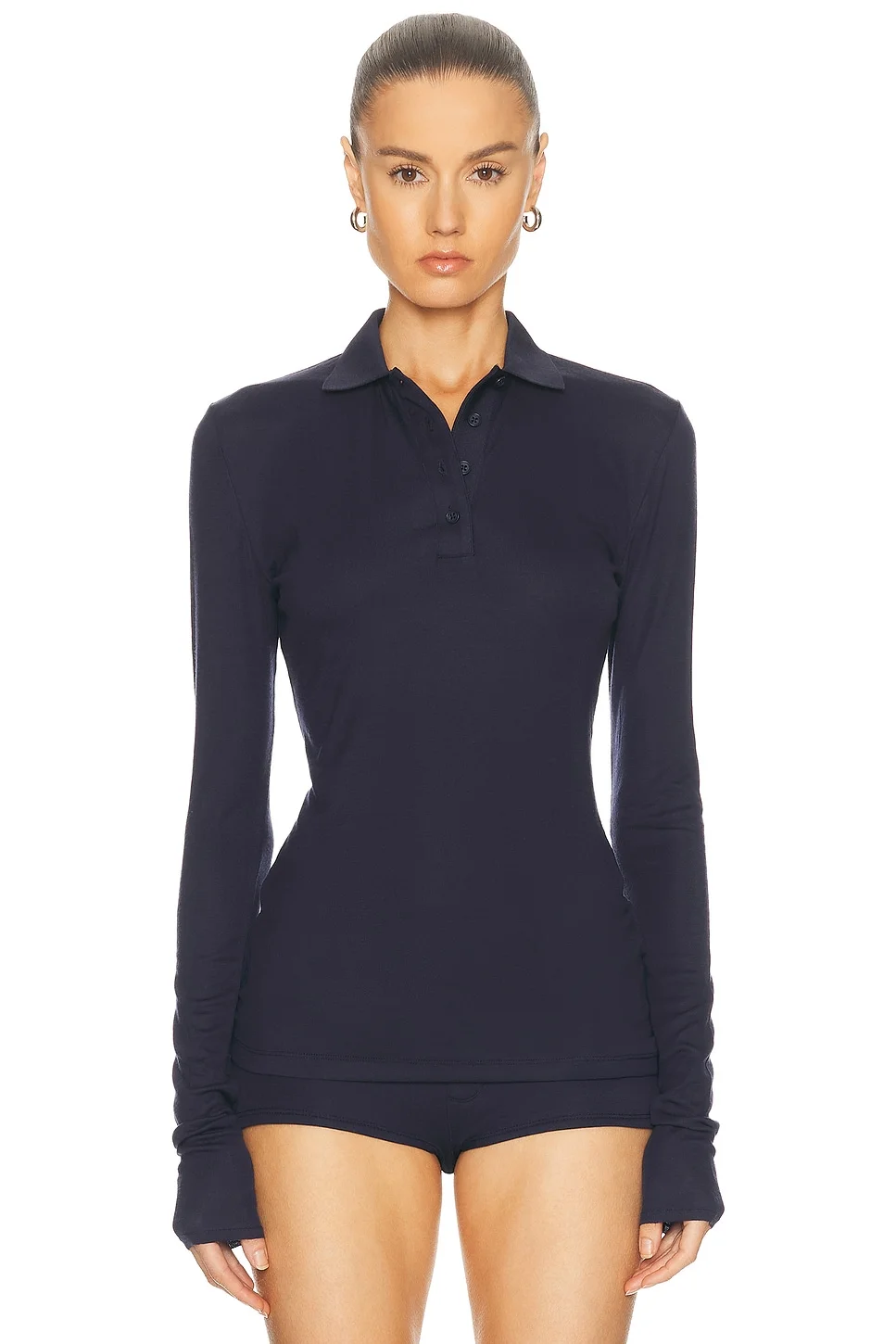 Long Sleeve Polo Top - 1