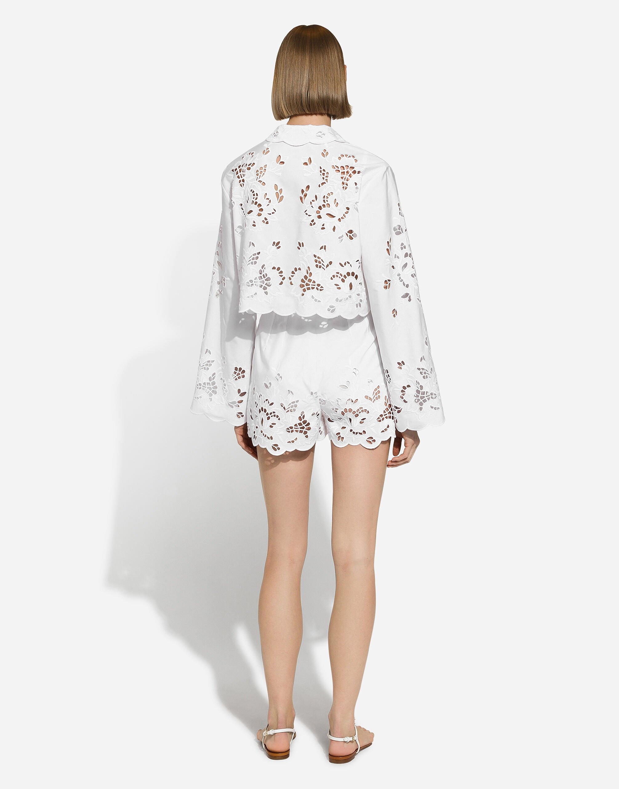 Cotton shorts with cut-out detailing - 3