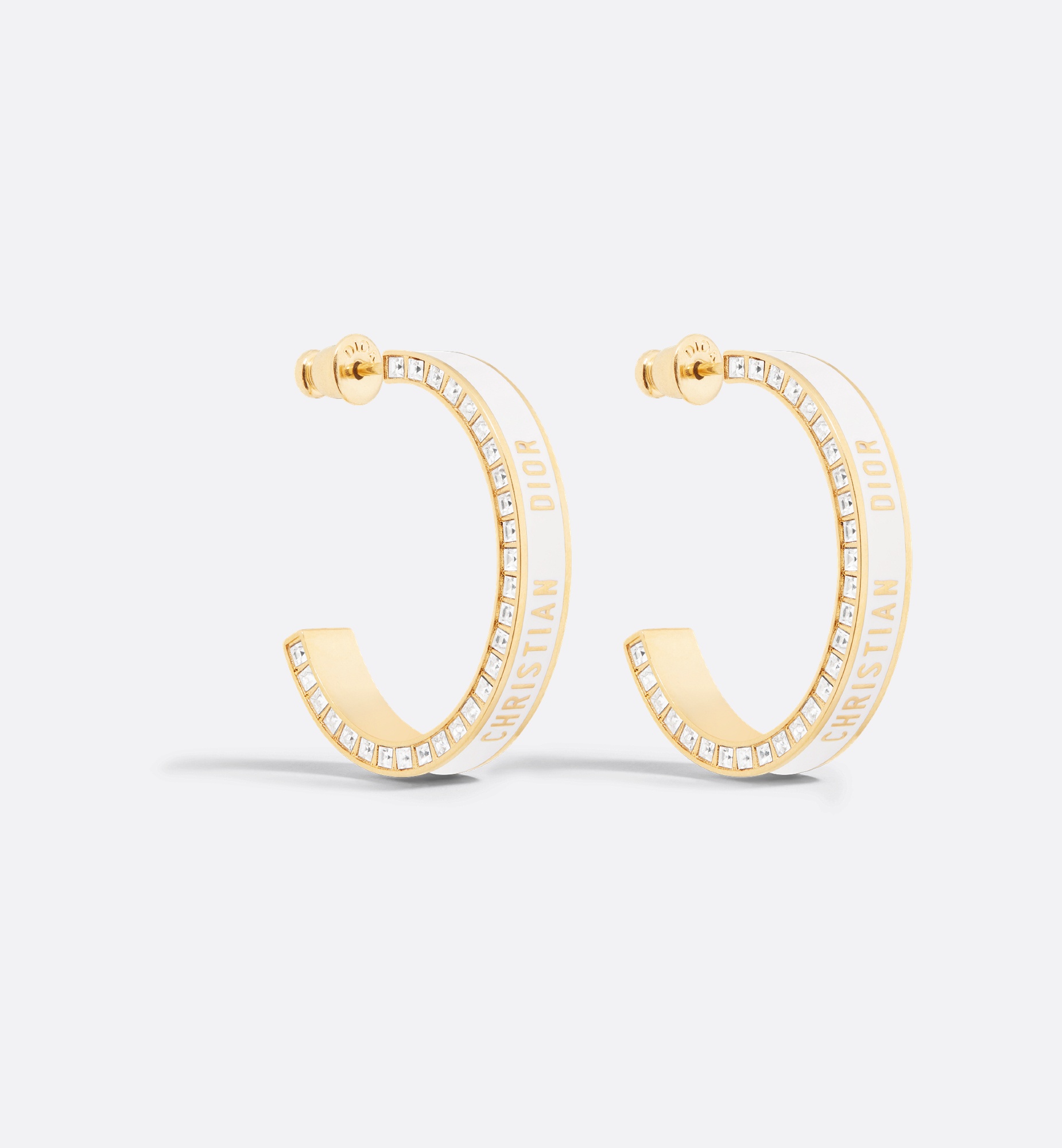 Large Dior Night Code Hoop Earrings - 1