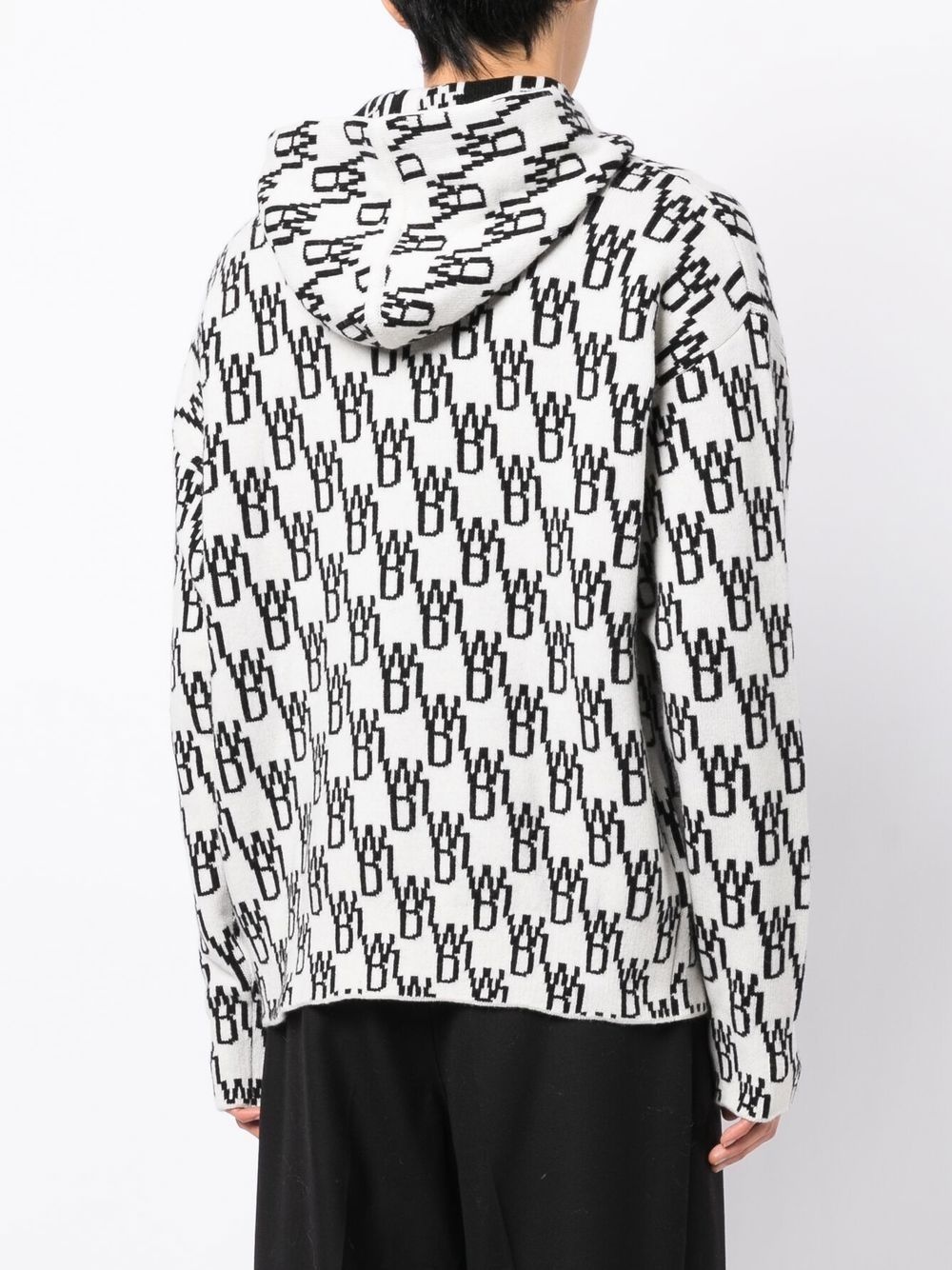 monogram knitted hoodie - 5