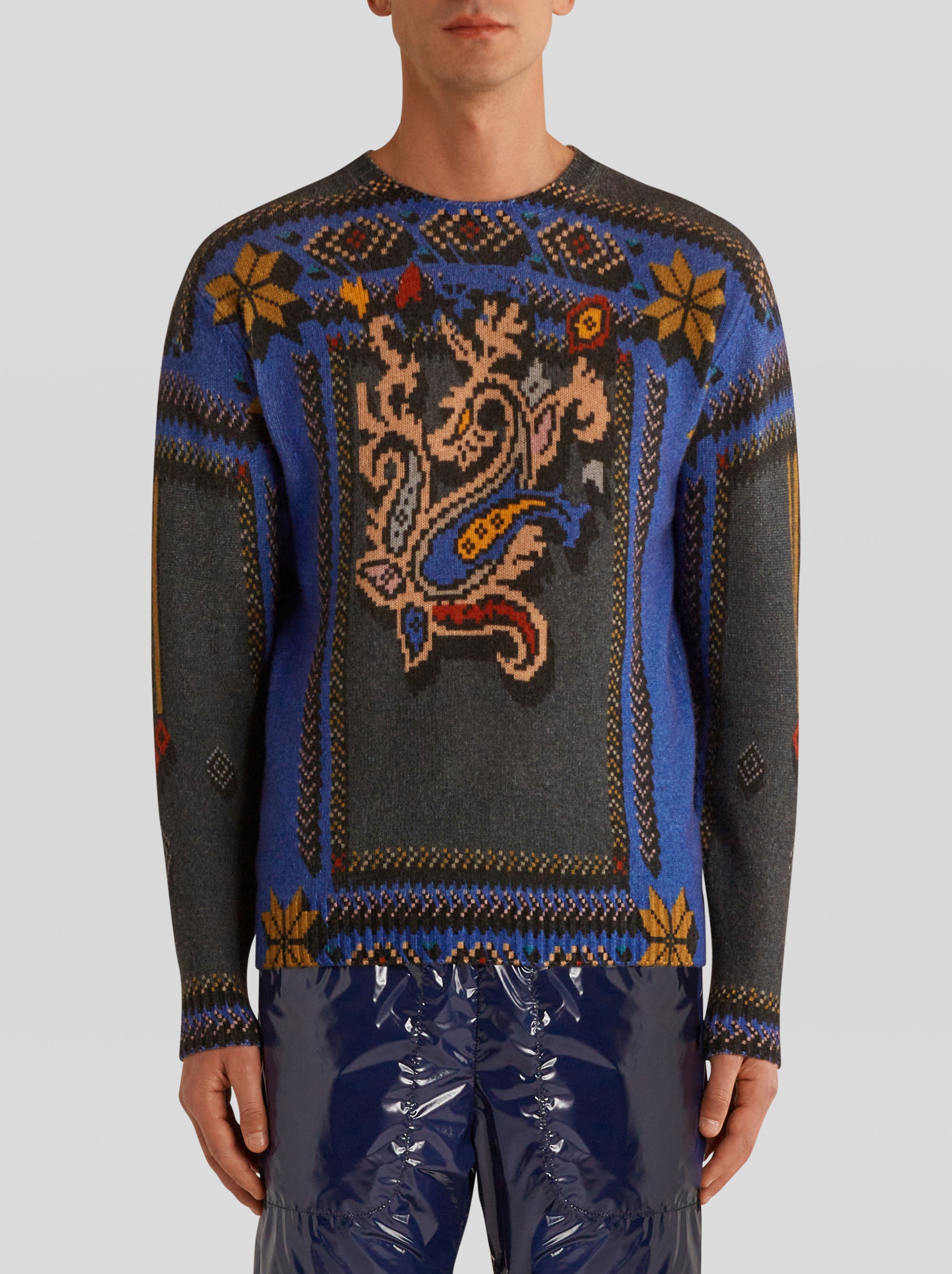 PRINTED VIRGIN WOOL JUMPER - 2