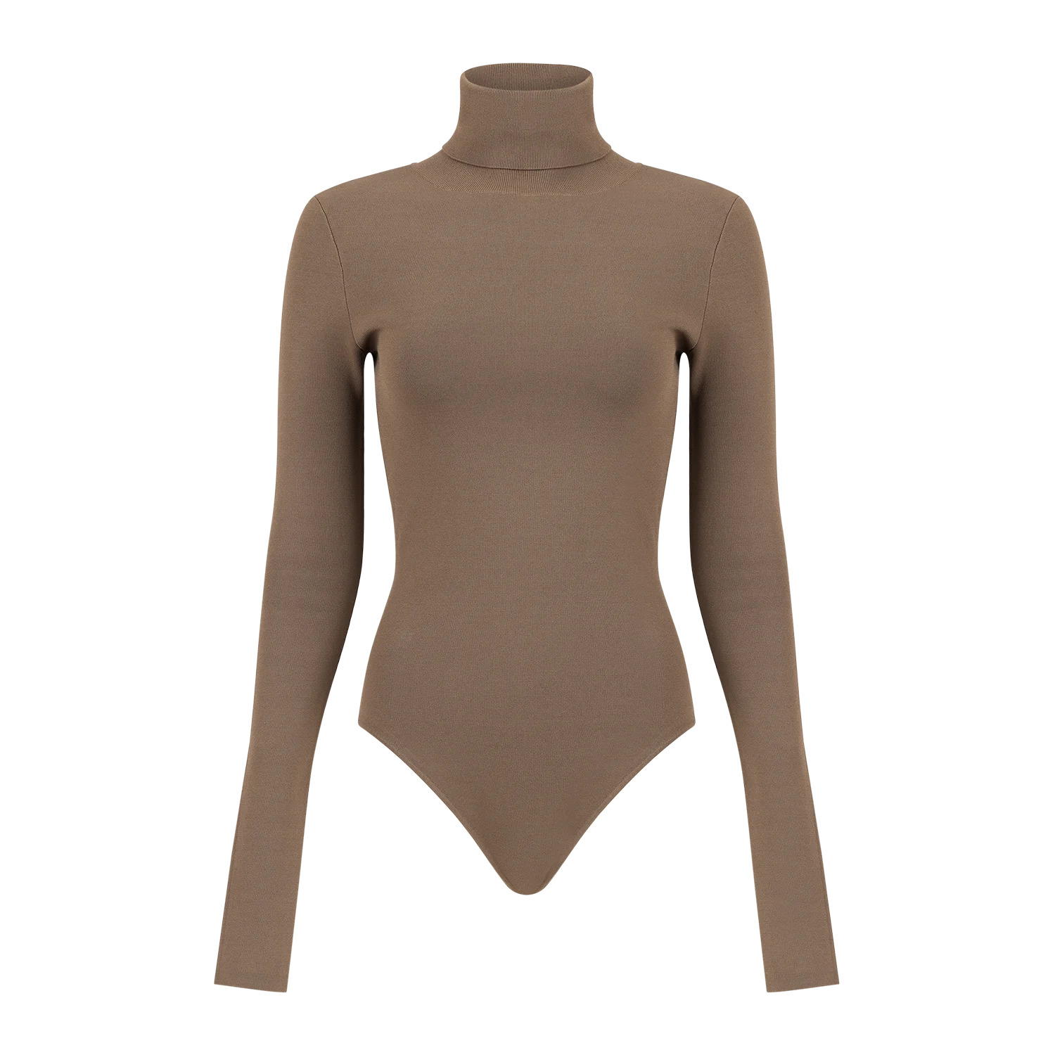 TURTLE NECK BODYSUIT TAN - 1