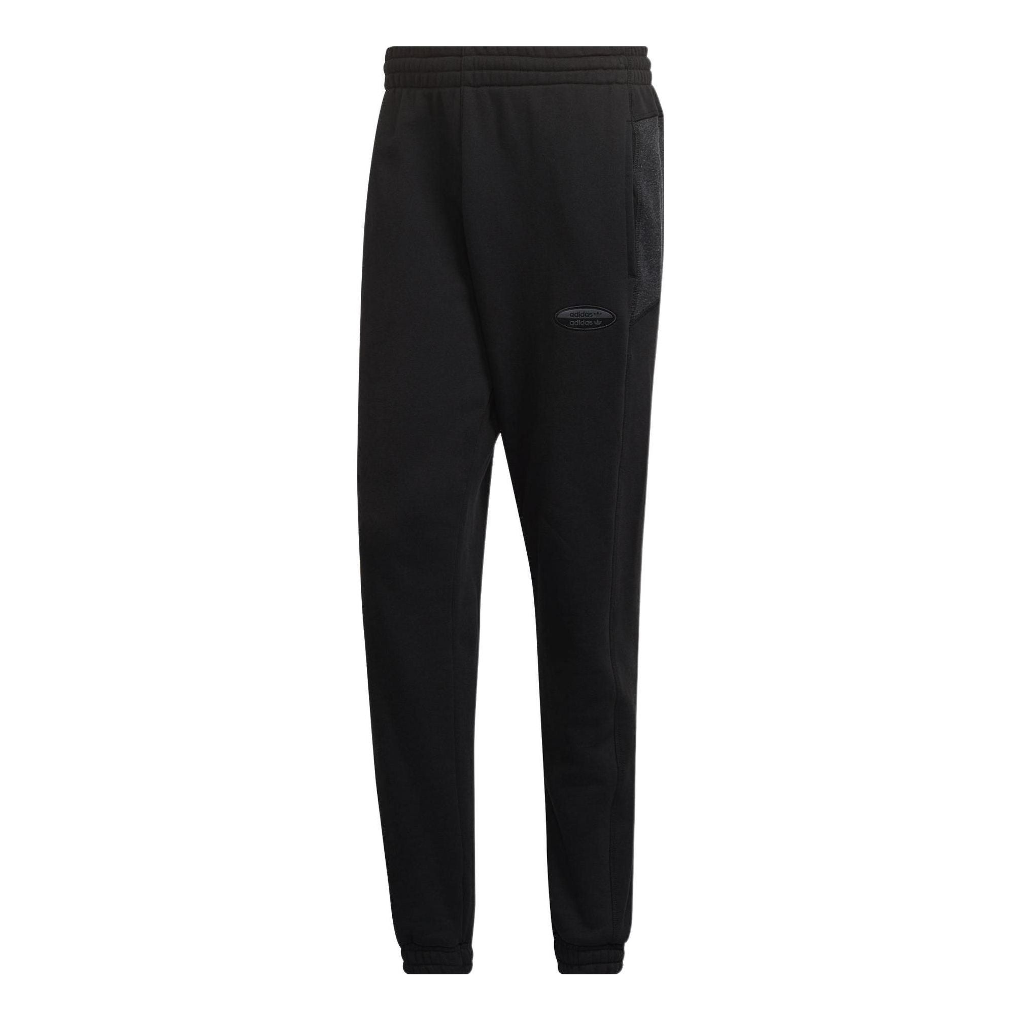 Men's adidas originals R.Y.V. Elastic Waistband Drawstring Solid Color Cotton Casual Sports Pants/Tr - 1