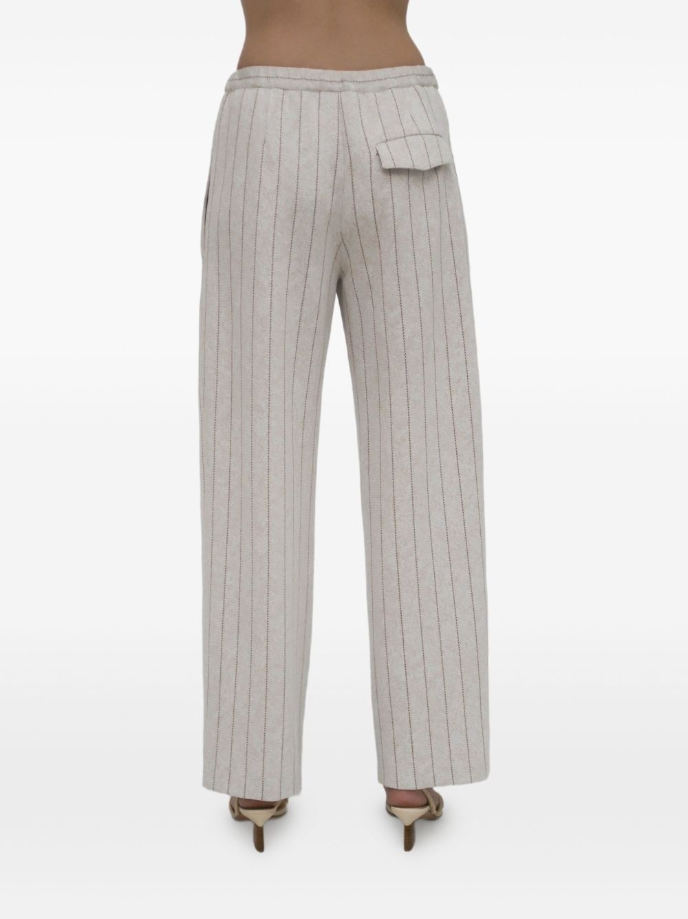 pinstripe pull-on trousers - 7