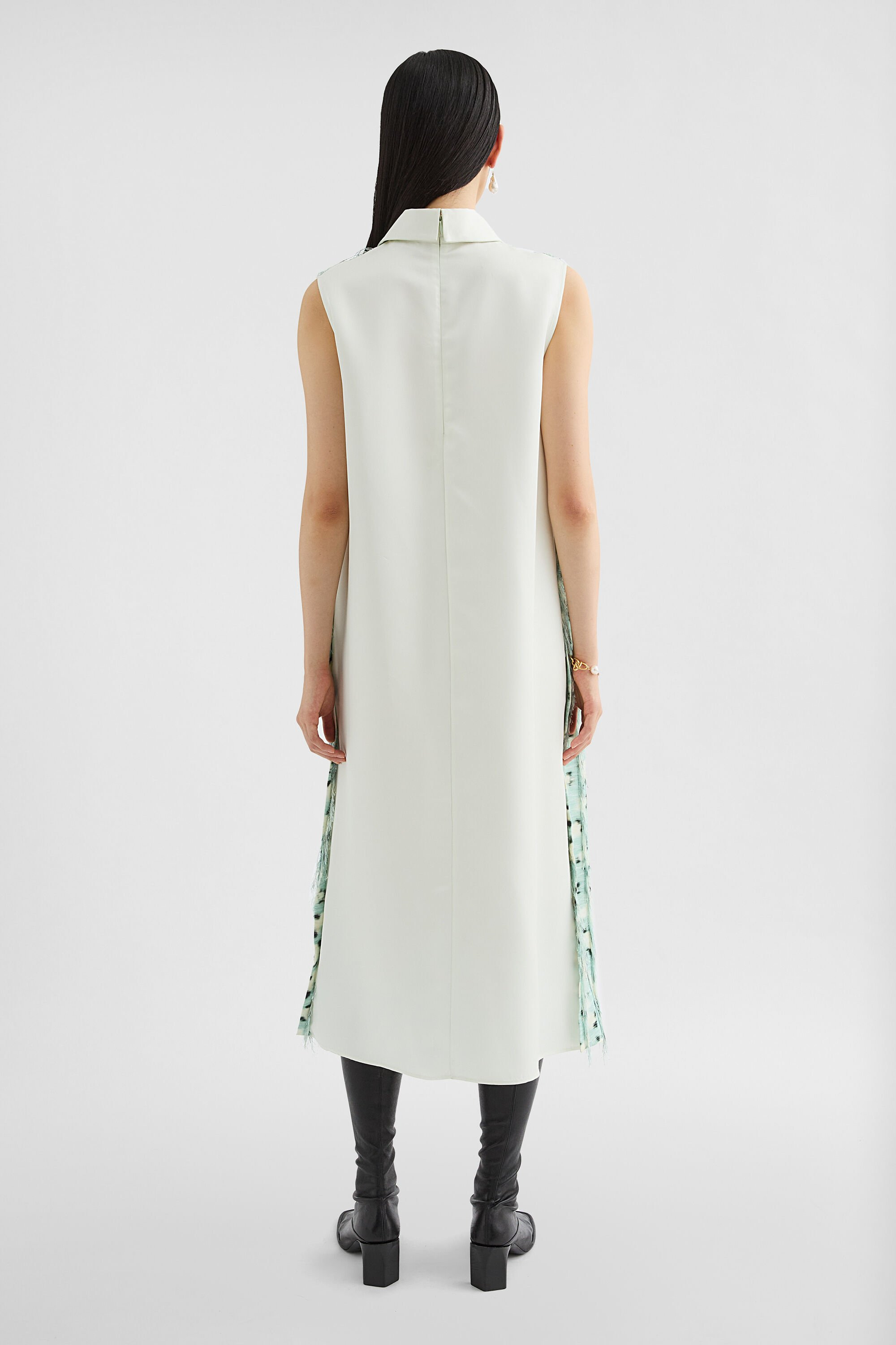 Fringed Fil Coupe Printed Dress - 2