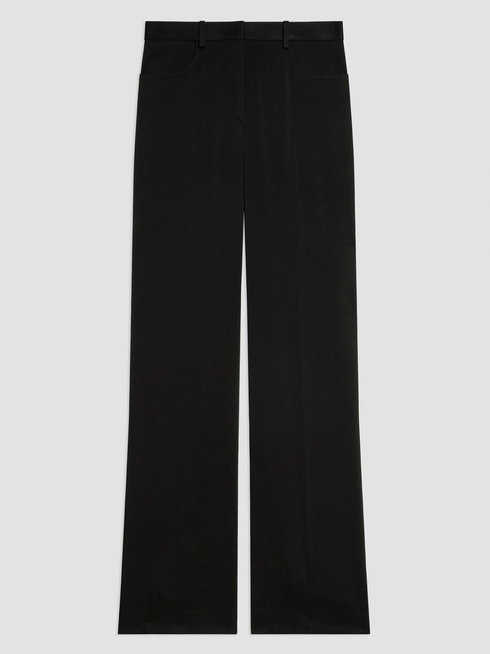 Women's Satin Straight-Leg Pants - Black - 1